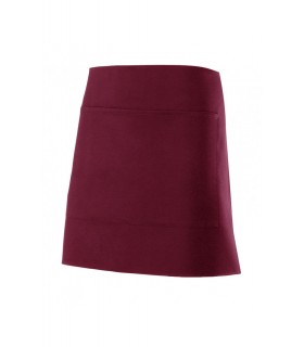 Delantal corto 404205 unisex. Con bolsillo. Velilla burdeos
