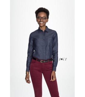 Camisa BARRY WOMEN 02101 Vaquera de manga larga SOL´S