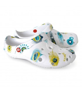 Zueco GLOBULE ESTAMPADOS plumas. Antideslizantes. Schu´zz
