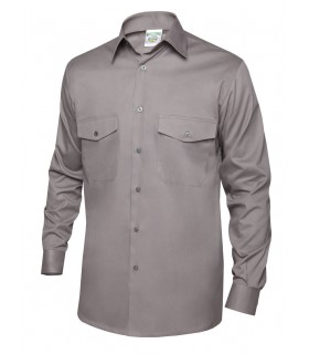 Camisa 2016 Manga larga color gris. Bolsillos en pecho. Monza