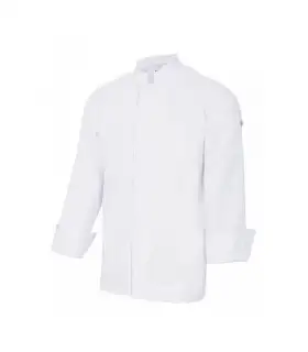 Chaqueta 405208 de cocinero de manga larga con botones automáticos color blanco. Velilla