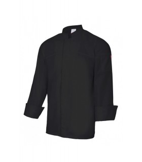 Chaqueta 405208 de cocinero de manga larga con botones automáticos color negro. Velilla