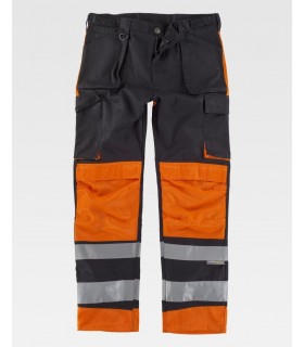 Pantalón reflectante con porta rodilleras y multibolsillos C2914. Workteam3