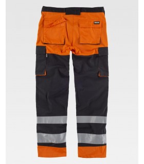 Pantalón reflectante con porta rodilleras y multibolsillos C2914. Workteam4