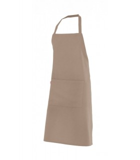 Delantal con peto 404204 unisex. Con bolsillo. Velilla beige