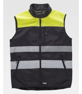 Chaleco reflectante con tejido Workshell C2921. Workteam3