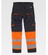 Pantalón de alta visibilidad  bicolor, reforzado y con porta rodilleras C2918. Workteam5