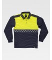 Polo bicolor de alta visibilidad con galoneras C3856. Workteam1