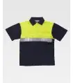 Polo bicolor reflectante de alta visibilidad de100% Algodón C3841. Workteam