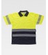 Polo bicolor de alta visibilidad certificado con cinta reflectante segmentada C3890. Workteam3