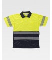 Polo bicolor de alta visibilidad certificado con cinta reflectante segmentada C3890. Workteam3