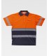 Polo bicolor de alta visibilidad certificado con cinta reflectante segmentada C3890. Workteam5