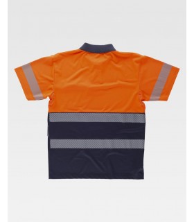 Polo bicolor de alta visibilidad certificado con cinta reflectante segmentada C3890. Workteam6