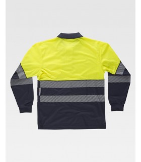 Polo de alta visibilidad certificado con cinta reflectante segmentada C3891. Workteam4