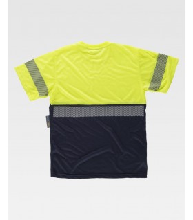Camiseta bicolor de alta visibilidad con cinta segmentada C6030. Workteam2