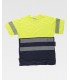 Camiseta bicolor de alta visibilidad con cinta segmentada C6040. Workteam1