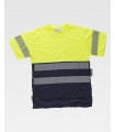 Camiseta bicolor de alta visibilidad con cinta segmentada C6040. Workteam1