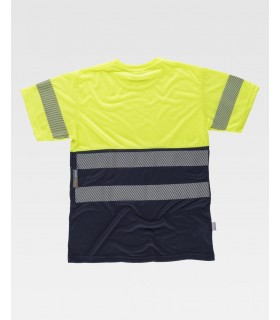 Camiseta bicolor de alta visibilidad con cinta segmentada C6040. Workteam2