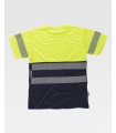 Camiseta bicolor de alta visibilidad con cinta segmentada C6040. Workteam2