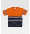 Camiseta bicolor de alta visibilidad con cinta segmentada C6040. Workteam3