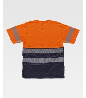 Camiseta bicolor de alta visibilidad con cinta segmentada C6040. Workteam4