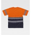 Camiseta bicolor de alta visibilidad con cinta segmentada C6040. Workteam4