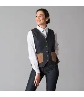 Chaleco 9947 BAENA de mujer combinado de vaquero. Pecho. Garys