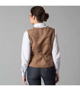 Chaleco 9947 BAENA de mujer combinado de vaquero. Espalda. Garys