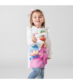 Delantal 1119 diseño POKOYO AMIGOS sin bolsillo para niños. Detalle 2. Garys