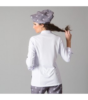 Casaca 9485 Miranda de mujer con manga larga con tejido Aerosilver. Blanco espalda. Garys