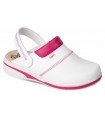 Zueco MAR de microfibra técnica y transpirable color blanco - rosa fucsia. Dian