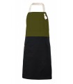 Delantal 404210B Bicolor con peto y bolsillos. Velilla