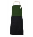 Delantal 404210B Bicolor con peto y bolsillos. Velilla