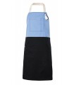 Delantal 404210B Bicolor con peto y bolsillos. Velilla