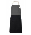 Delantal 404210B Bicolor con peto y bolsillos. Velilla