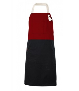 Delantal 404210B Bicolor con peto y bolsillos. Velilla
