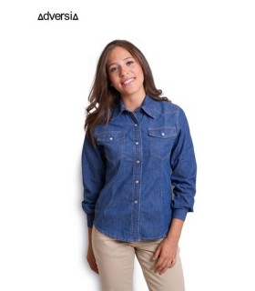 Blusa Auntan vaquera para mujer de manga larga. Adversia