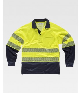 Polo de Alta Visibilidad con Cintas segmentadas e interior de algodón C3896. Workteam.1