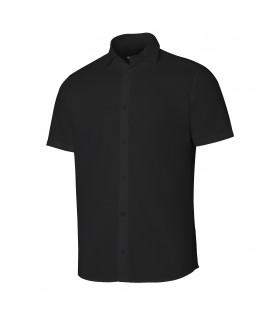 Camisa 405008 de hombre de manga corta color negro. Velilla