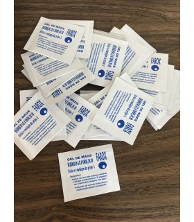 Monodosis de Gel HIDROALCOHOLICO  para desinfección de manos. Especial coronavirus. Uso individual. Pack de 50 unidades