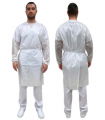 Bata IMPERMEABLE DESECHABLE Covid-19. Tiras ajustables.