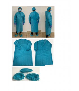 Bata IMPERMEABLE Covid-19. Tiras ajustables. Lavable 60º