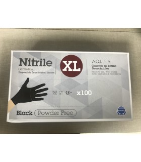 Guantes de Nitrilo negro. Caja de 100 unidades. COVID-19