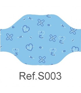 Mascarilla 120009S Estampada REUTILIZABLE de doble capa y lavable a 60º. Eurosaboy
