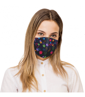 Mascarilla 120009S Estampada REUTILIZABLE de doble capa y lavable a 60º. Eurosaboy