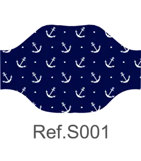 Mascarilla 120010S estampada REUTILIZABLE de pliegues y lavable a 60º. Eurosaboy