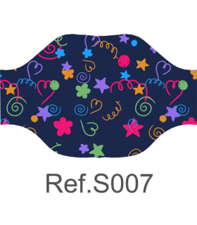 Mascarilla 120010S estampada REUTILIZABLE de pliegues y lavable a 60º. Eurosaboy