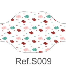 Mascarilla 120010S estampada REUTILIZABLE de pliegues y lavable a 60º. Eurosaboy
