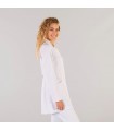 Bata 6612 Priscila de mujer con cuello mao de microfibra. Color blanco perfil. Garys