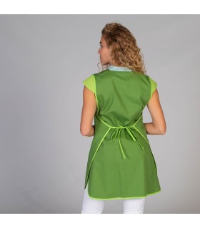 Casulla 2131 Estela combinada y ajustable. Color Verde oliva espalda. Garys